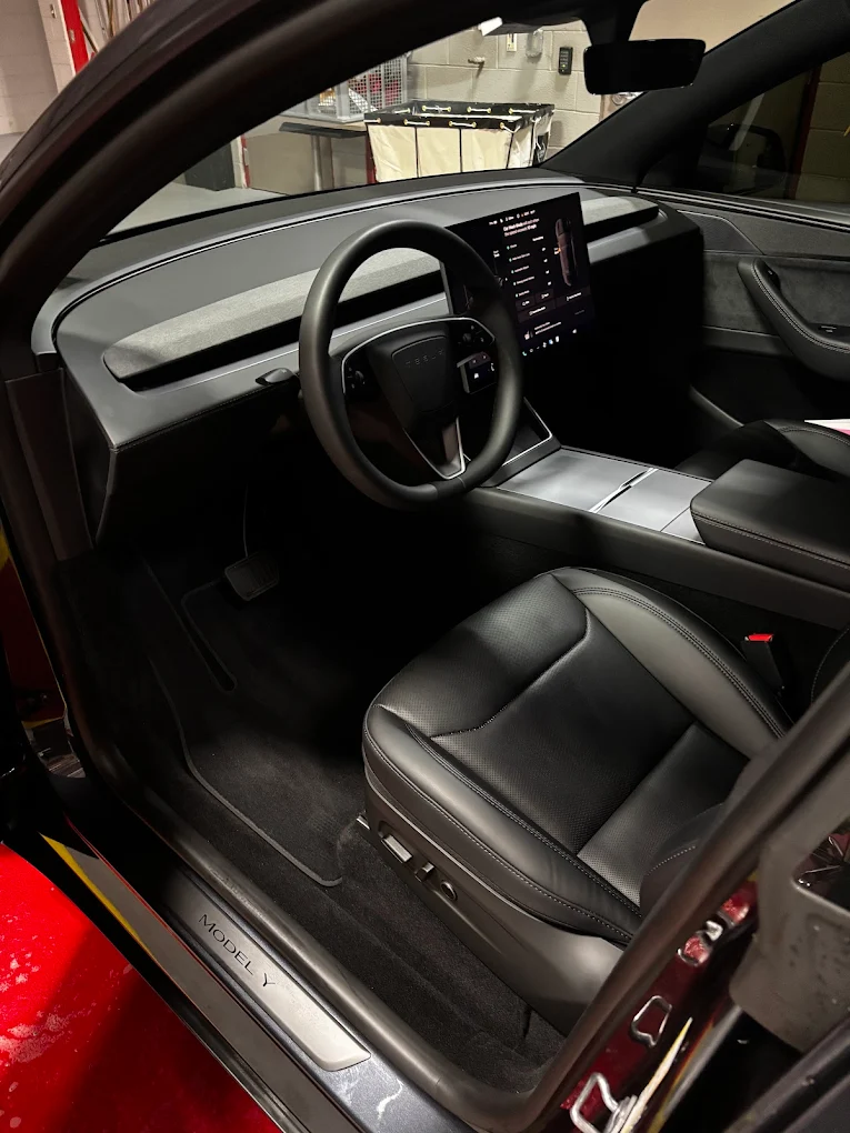 Tesla Model Y interior after deep clean